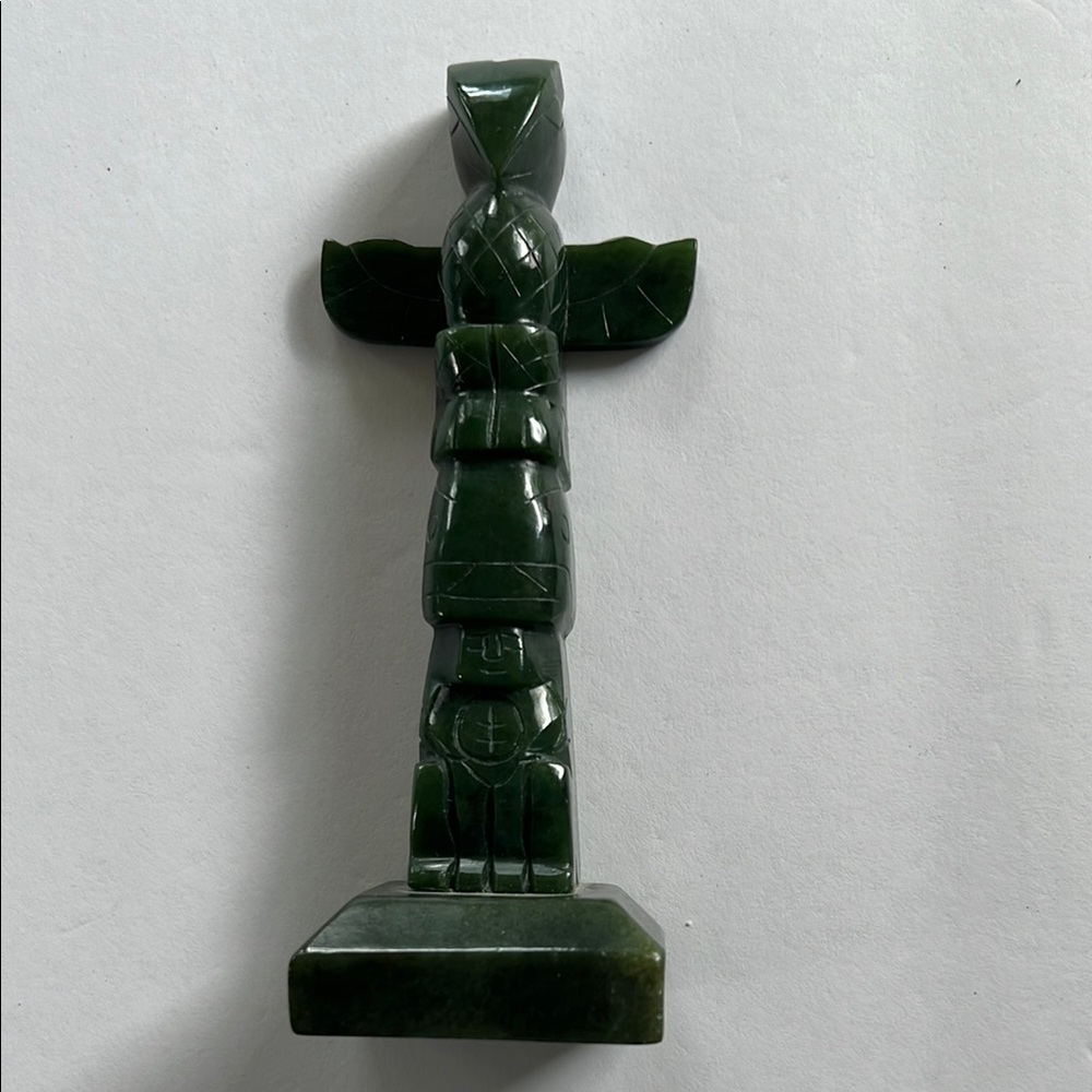 Vintage Genuine Jade Mini Totem Pole.